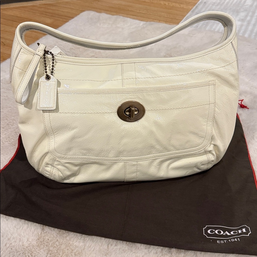 Coach Patent Leather Large Hobo Bag